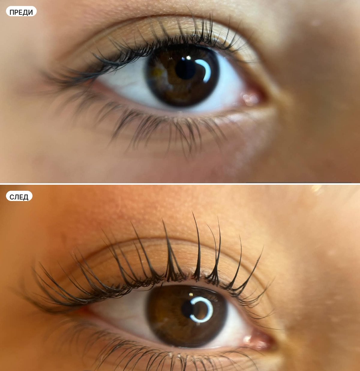 Ламиниране на мигли със ZOLA – преди и след, Beauty Atelier IN Силистра